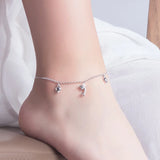 925 Sterling Silver Anklet Woman Dolphin Pendant Silver Chain