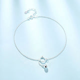 925 Sterling Silver Kitten Bell Anklets for Women