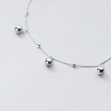925 Sterling Silver Anklets Woman Bells Foot Bracelet Leg Chain Jewelry