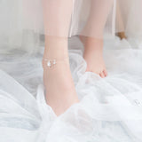 925 Silver Cat Foot Anklet Bell Chain Leg Jewelry