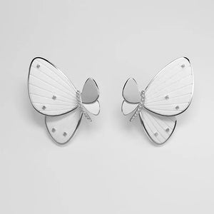 925 Silver Butterfly Stud Earrings Women Fine Jewelry Party Gift