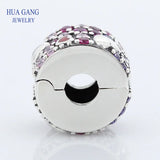 925 Silver Hearts of Love Charms Beads Women Bracelet DIY