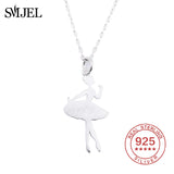 925 Silver Ballerina Pendant Necklace Women Dancers Accessories