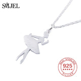 925 Silver Ballerina Pendant Necklace Women Dancers Accessories