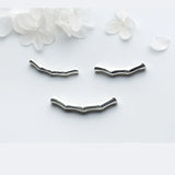 925 Silver Bamboo Tube Spacer Beads for Bracelets
