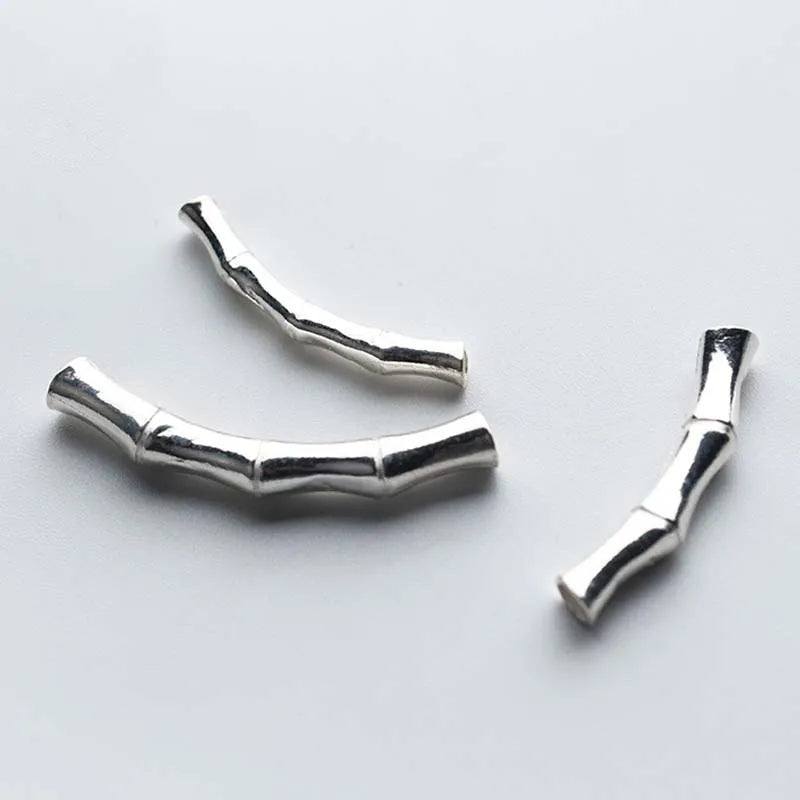 925 Silver Bamboo Tube Spacer Beads for Bracelets