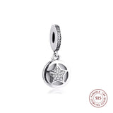 925 Silver Friendship Star Dangle Charms for Bracelet DIY Jewelry Gift