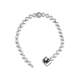 925 Silver Beads & Pave Chain Bracelet Jewelry
