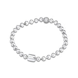 925 Silver Beads & Pave Chain Bracelet Jewelry