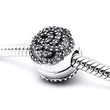 925 Silver Shimmering Rose Clip Charm for Bracelet DIY