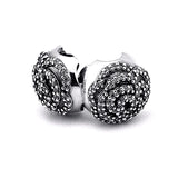 925 Silver Shimmering Rose Clip Charm for Bracelet DIY