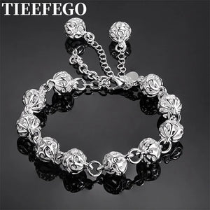925 Sterling Silver Bracelets Pretty Wedding Party Lady Nice Ball Women Bracelet