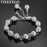 925 Sterling Silver Bracelets Pretty Wedding Party Lady Nice Ball Women Bracelet
