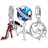 925 Silver Family House Eiffel Tower Travel Charm