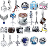 925 Silver Family House Eiffel Tower Travel Charm