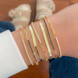 925 Silver Bling Tennis Paper Clip Chain Bracelet