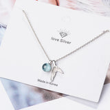925 Silver Mermaid Tears Necklace Crystal Pendant Women Jewelry