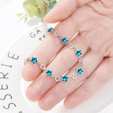 925 Sterling Silver Crystal Star Charm Bracelet for Women