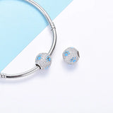 925 Silver Dog Footprint Zircon Paw Bead for Bracelet
