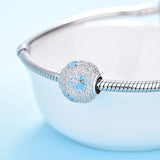 925 Silver Dog Footprint Zircon Paw Bead for Bracelet