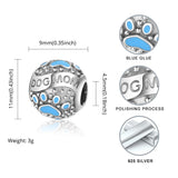 925 Silver Paw Charm Beads for Bracelet