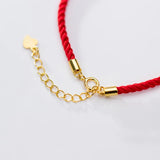 925 Sterling Silver Envelope Mouse Red String Bracelet