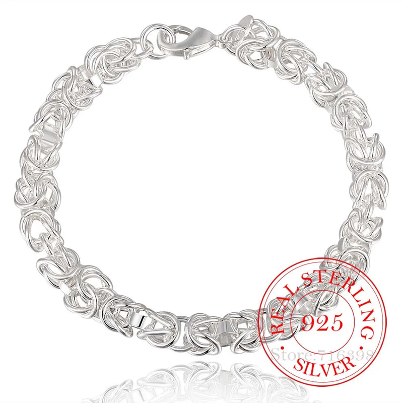 925 Sterling Silver Faucet Bracelet Chains for Men and Women