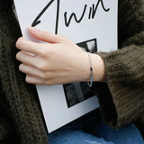 925 Silver Geometric Square Chain Bracelet