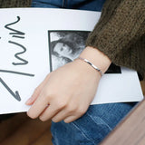 925 Silver Geometric Square Chain Bracelet