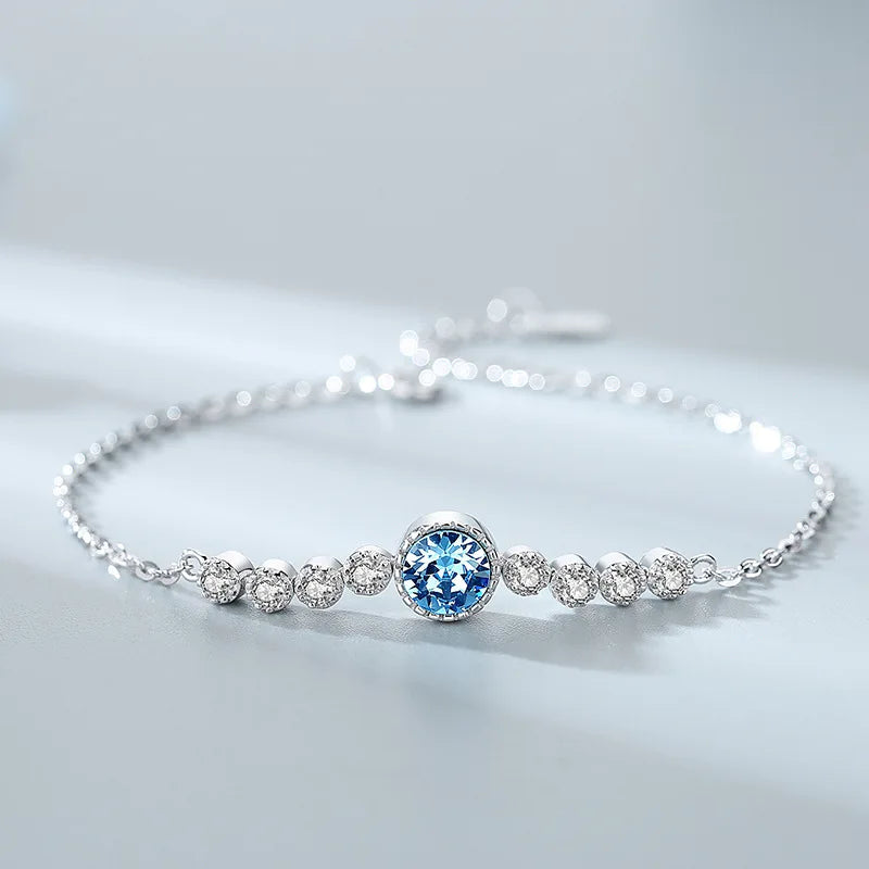 925 Silver Bracelet Crystal Bridal Jewelry YBR204