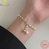 925 Silver Bracelets Women Natural Pearls Chain Fine Jewelry