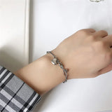 925 Silver Heart Charm Chain Bracelet Gift for Women