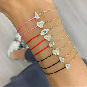 925 Silver Bracelet Women Colorful CZ Hand Chain Fine Jewelry