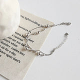 925 Sterling Silver Double Layer Beads Bracelet Women's Jewelry