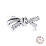 925 Sterling Silver Bow Bead Charm for Bracelets DIY Jewelry Making