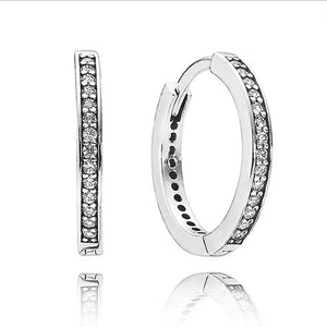 925 Silver CZ Hoop Earrings Jewelry for Women