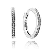 925 Silver CZ Hoop Earrings Jewelry for Women