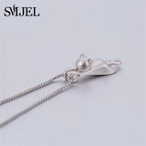 925 Sterling Silver Cat Necklaces Pendant for Women