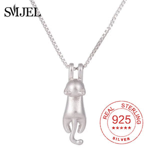 925 Sterling Silver Cat Necklaces Pendant for Women
