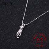925 Sterling Silver Cat Necklaces Pendant for Women