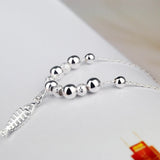 925 Silver Chain Ankle Bracelet with Fish Bone Pendant