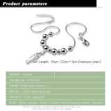 925 Silver Chain Ankle Bracelet with Fish Bone Pendant