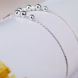 925 Silver Chain Ankle Bracelet with Fish Bone Pendant