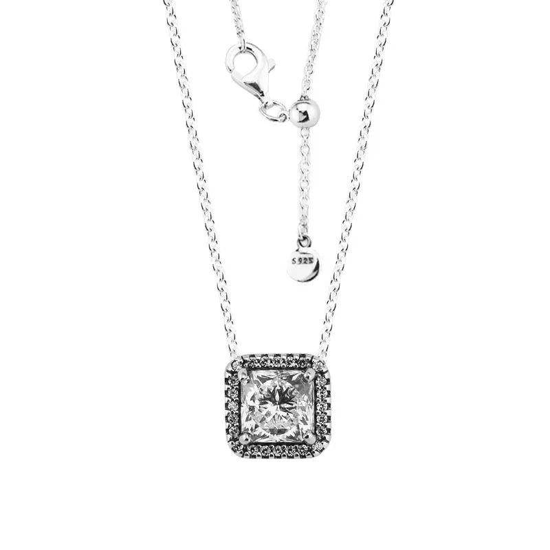 925 Silver Chain Necklaces for Women Elegant Pendant Jewelry