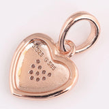 925 Silver Heart Dangle Charm Necklace Pendant for Bracelets