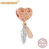 925 Silver Beads Charm Fox Dream Catcher Snake Elephant DIY Jewelry