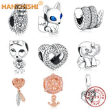 925 Silver Beads Charm Fox Dream Catcher Snake Elephant DIY Jewelry