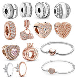 925 Silver Charm Beads for Bracelets Women's Birthday Jewelry