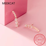 925 Sterling Silver Flower Stud Earrings Wedding Jewelry G7076