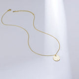 925 Silver Charm Coin Pendant Necklace 18K Texture Chain Wedding Jewelry